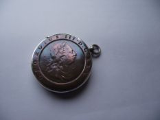 1797 Cartwheel Penny Vesta Case - Silver plated Mount - Circa 1890's