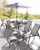 (6/2H) RRP £719. Contents of 2x Bays. Malaga 11 Piece Dining & Lounge Set. Durable, Weather & Rus...