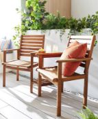 (54/1E) RRP £189. Wood Love Seat. Constructed From Acacia Wood. Dimensions: (H96 x W150 x D60).