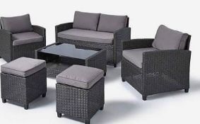 (8/P) RRP £699 When Complete. Almalfi Lounge Coffee Set Grey. Powder-Coated Steel Frame. Dimensio...