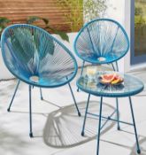 (74/6L) RRP £239 When Complete. Salsa Bistro Lounge Set Navy. Dimensions: (Table: H50 x W50 x D50...