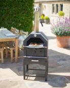 (49/2C) RRP £207. La Hacienda Multi Function Pizza Oven Black. Constructed From Durable Steel And...