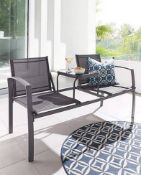 (99/2C) RRP £119. Porto Love Seat Charcoal. (Fixings Seen).