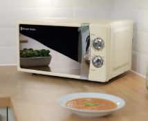 (95/2F) RRP £85. Russell Hobbs 17L 700W Cream Microwave (RHMM701C). 5 Microwave Power Levels Plus...