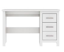 (60/2B) RRP £119. Dakota Desk White. Features 3 Drawers With Slim Metal Handles For Handy Storage...