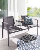(58/2E) RRP £119. Porto Love Seat Charcoal. (Fixings Seen).
