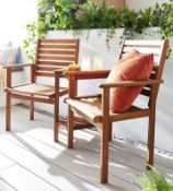 (55/1E) RRP £189. Wood Love Seat. Constructed From Acacia Wood. Dimensions: (H96 x W150 x D60).
