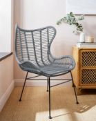(67/5D) RRP £269. Erica Rattan Chair Grey. Made Of Sturdy, Easy-Care Rattan With A Durable Frame....