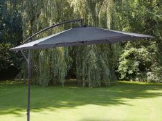 (39/5G) RRP £109. 3m Elton Cantilever Overhanging Parasol Grey. Crank Mechanism Makes It Easy To...