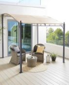 (28/P) RRP £129. 2.5m Wall Gazebo Natural. Durable & Weather Resistant. Roof Canopy Can Be Easily...