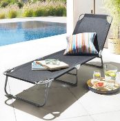 (63/2B) Lot RRP £147. 3x Laguna Lounger Black RRP £49 Each. Durable And Weather Resistant. Dimens...