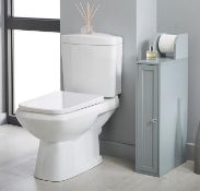 (75/6K) Lot RRP £105. 2x Furniture Items. 1x New England Toilet Roll Cupboard Grey RRP £49, Dimen...
