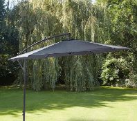 (81/P) RRP £109. 3m Elton Cantilever Overhanging Parasol Grey. Crank Mechanism Makes It Easy To O...
