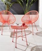 (105/2D) RRP £239 (When Complete). Salsa Bistro Lounge Set Coral With Fixings. Suitable For Indoo...