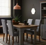 (137/5I) Lot RRP £240. 3x Diva Dining Chairs. Grey Upholstered Seats, Solid Rubberwood Legs. RRP...