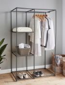 (114/2A) Lot RRP £94. 2x Items. 1x Metal Wardrobe With 3 Shelves RRP £59, Dimensions: (H160 x W90...