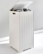 (96/2F) Lot RRP £105 Ð 2x Items. 1x New England Slimline Laundry Hamper White RRP £55, Dimensions...