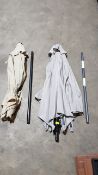 (113/2A) 2x Cantilever Parasols. 1x Grey. 1x Natural. (Main Bodies Only, No Base Included). (Unit...