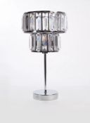 (141/5N) Lot RRP £90. 4x Lighting Items. 2x Chrome Jewelled Two Tiered Table Lamp RRP £25 Each (B...