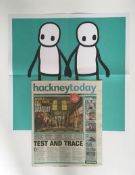 STIK Holding Hands by Stik, 2020 limited Edition in a series of colours (Turquoise) Hackney Toda...