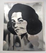 PURE EVIL, Graffiti & Stencil ÔElizabeth Taylor in TearsÕ, print, signed and numbered Limited Edi...