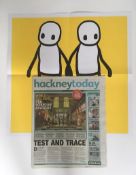 STIK Holding Hands by Stik, 2020 limited Edition in a series of colours (Yellow) Hackney Today