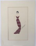 Erte, ART DECO 'Elegant lady' circa 1930's SilkScreen Pint by Romain de Tirtoff 1892-1990