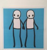 STIK Holding Hands by Stik, 2020 limited Edition in a series of colours (Blue) Hackney Today