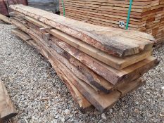 8 x Hardwood Sawn Dry Waney Edge / Live Edge English Oak Boards / Slabs
