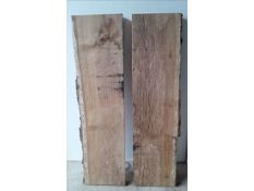2 x Hardwood Kiln Dried Tiger Brown English Pippy Oak Waney Edge / Live Edge Slabs / Resin River T..