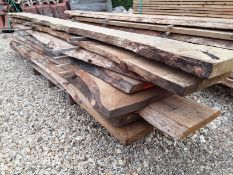 9 x Hardwood Timber Sawn Dry Waney Edge / Live Edge English Oak Boards / Slabs