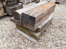 5 x Hardwood Air Dried Sawn Timber Mixed Opepe, Oak, Chestnut Blocks / Beams