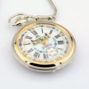 Title: Urech / Enamel Decorated Manual Winding Pocket Watch - Gentlmen's Steel Wrist