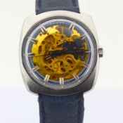 Title: Revue Thommen / Skeleton - Gentlmen's Steel Wrist WatchDescription: Brand : Revue Thommen