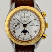 Title: Omega / Speedmaster Triple Calendar Moonphase Chronograph - Gentlmen's Steel Wrist