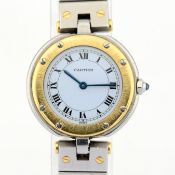 Title: Cartier / Santos Ronde - Lady's Gold/Steel Wrist WatchDescription: Brand : Cartier Model :