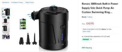 Runacc 5000Mah Built-In Power Supply Quick Pump