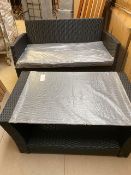 Lot 45 Black rattan sofa set