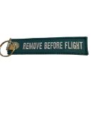 'Remove Before Flight' Green Keyring Tag