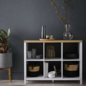 (88/Mez) Lot RRP £240. 3x Living Elements Clever Cube 2x3 Cube Storage Unit With Legs Oak/White M...