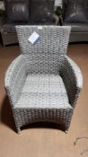 (38/Mez) RRP £90. Hartington Florence Collection Rattan Dining Chair. Dimensions: (H89 x W62 x D6...