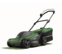 (87/Mez/P) RRP £99. Powerbase 37cm 1600W Electric Rotary Lawn Mower. Powerful High Torque 1800W T...