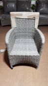 (31/Mez) RRP £90. Hartington Florence Collection Rattan Dining Chair. Dimensions: (H89 x W62 x D6...