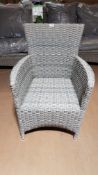 (34/Mez) RRP £90. Hartington Florence Collection Rattan Dining Chair. Dimensions: (H89 x W62 x D6...