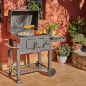 (78/Mez/P) RRP £180. Texas Franklin Charcoal BBQ. Can Cook Up To 20 Burgers At A Time. Chrome Pla...