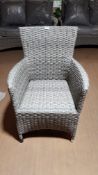 (32/Mez) RRP £90. Hartington Florence Collection Rattan Dining Chair. Dimensions: (H89 x W62 x D6...