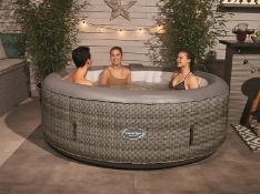 (2/6H) RRP £580. CleverSpa Florence 4-6 Person Round Portable Spa. 130 Powerful Massaging Air Jet...