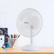 (29/6F) Lot RRP £77.50 – 4x Arlec Fans. 3x Arlec 12” White 3 Blade Desk Fan RRP £17.50 Each. 1x...