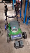 (61/6A) RRP £259 Powerbase Self Propelled Cordless Lawn Mower 40V 56cm. (With 2x Battery & 1x Dua...