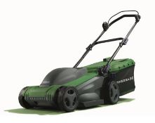 (80/7M) Lot RRP £198. 2x Powerbase 37cm 1600W Electric Rotary Lawn Mower RRP £99 Each.